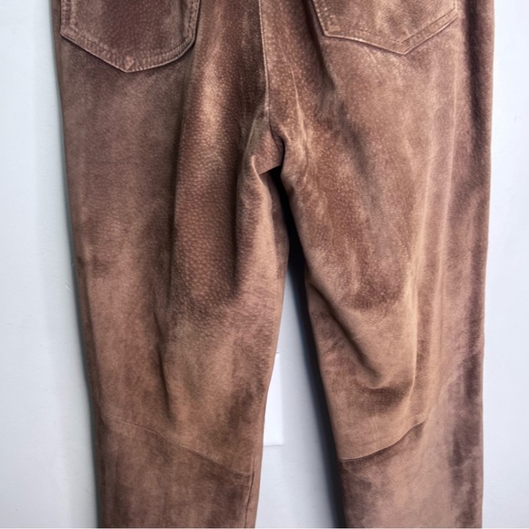 Danier Brown Suede Leather Straight Leg Pants Size 8 - Picture 10 of 16